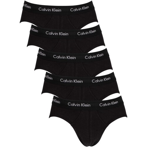 Ondergoed Heren Slips Calvin Klein Jeans Set van 5 heupslips met klassieke pasvorm Zwart