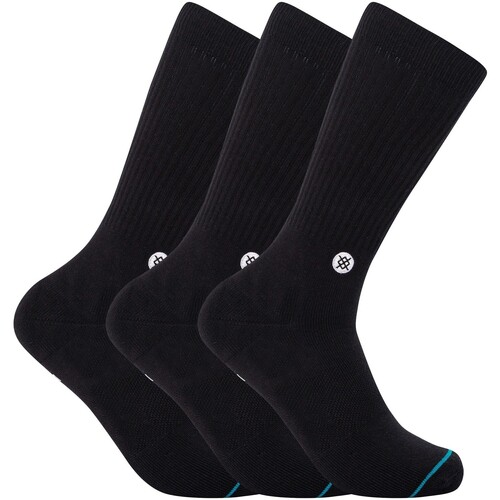 Ondergoed Heren Socks Stance Set van 3 casual sokken met pictogram Zwart