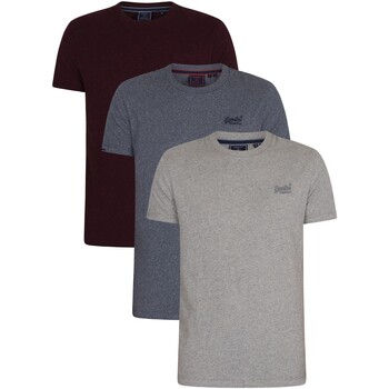Textiel Heren T-shirts korte mouwen Superdry Set van 3 T-shirts met vintage logo Multicolour