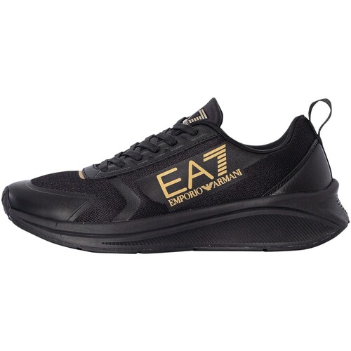 Schoenen Heren Lage sneakers Emporio Armani EA7 Logo mesh-sneakers Zwart