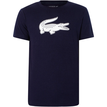 Textiel Heren T-shirts korte mouwen Lacoste Sport T-shirt met 3D-print en krokodil Blauw