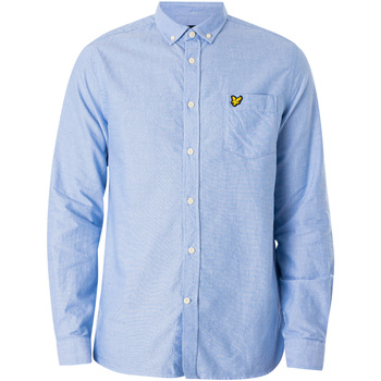 Textiel Heren Overhemden lange mouwen Lyle & Scott Lichtgewicht Oxford-overhemd met normale pasvorm Blauw