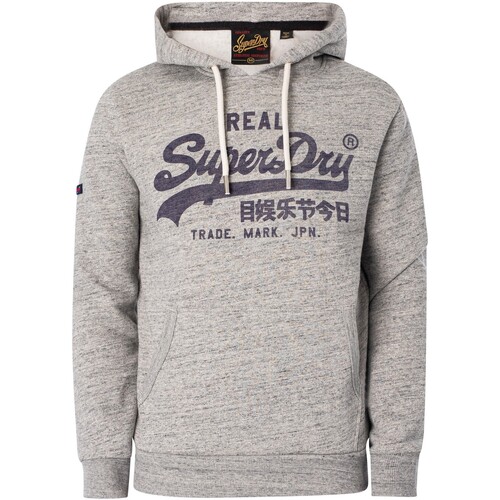 Textiel Heren Sweaters / Sweatshirts Superdry Hoodie met vintage logo en grafische trui Grijs
