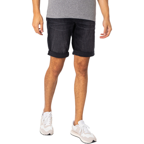 Textiel Heren Korte broeken / Bermuda's Calvin Klein Jeans Slanke denim shorts Zwart