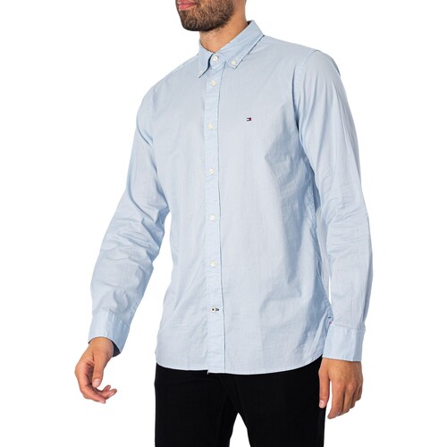 Textiel Heren Overhemden lange mouwen Tommy Hilfiger Core Flex popeline overhemd Blauw
