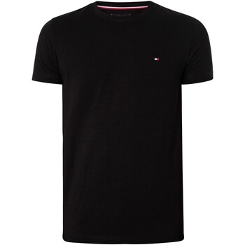 Textiel Heren T-shirts korte mouwen Tommy Hilfiger Extra smal T-shirt met kernstretch Zwart