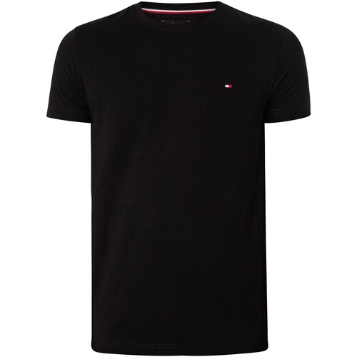 Textiel Heren T-shirts korte mouwen Tommy Hilfiger Extra smal T-shirt met kernstretch Zwart