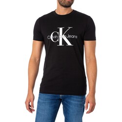 Textiel Heren T-shirts korte mouwen Calvin Klein Jeans Core monologo slank T-shirt Zwart