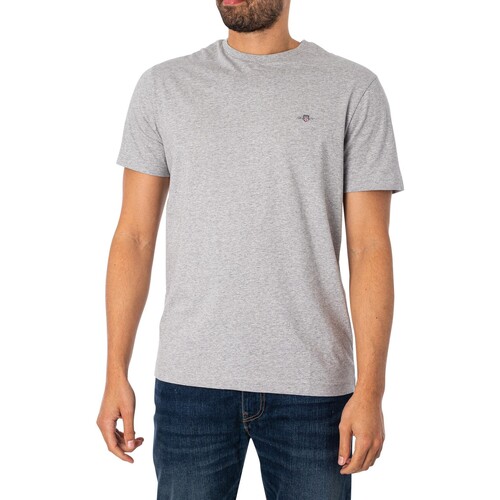 Textiel Heren T-shirts korte mouwen Gant Normaal schild T-shirt Grijs