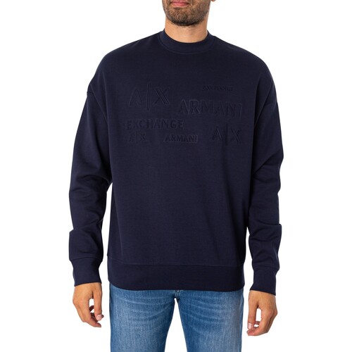 Textiel Heren Sweaters / Sweatshirts EAX Sweatshirt met reliëf Blauw