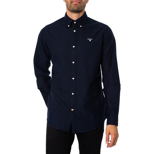 Textiel Heren Overhemden lange mouwen Barbour Oxtown-overhemd op maat Blauw