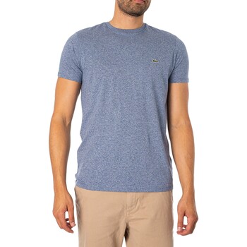 Textiel Heren T-shirts korte mouwen Lacoste T-shirt met geborduurd logo Blauw