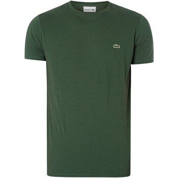 Textiel Heren T-shirts korte mouwen Lacoste T-shirt met geborduurd logo Groen