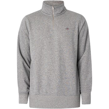 Textiel Heren Sweaters / Sweatshirts Gant Regular Shield-sweatshirt met halve rits Grijs
