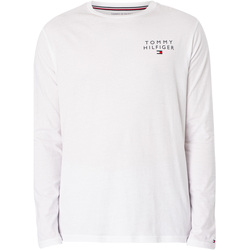 Textiel Heren Pyjama's / nachthemden Tommy Hilfiger T-shirt met lange mouwen en logo op de borst Wit