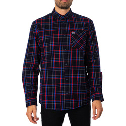 Textiel Heren Overhemden lange mouwen Tommy Jeans Klassiek overhemd met geruite zakken Multicolour