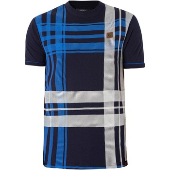 Textiel Heren T-shirts korte mouwen Trojan Oversized T-shirt met geruit paneel Blauw