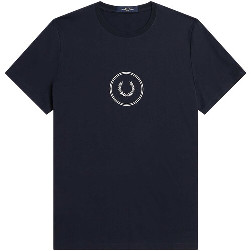 Textiel Heren T-shirts & Polo’s Fred Perry Fp Circle Branding T-Shirt Blauw