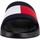 Schoenen Heren slippers Tommy Hilfiger Rubberen zwembadschuifregelaars met vlag Zwart
