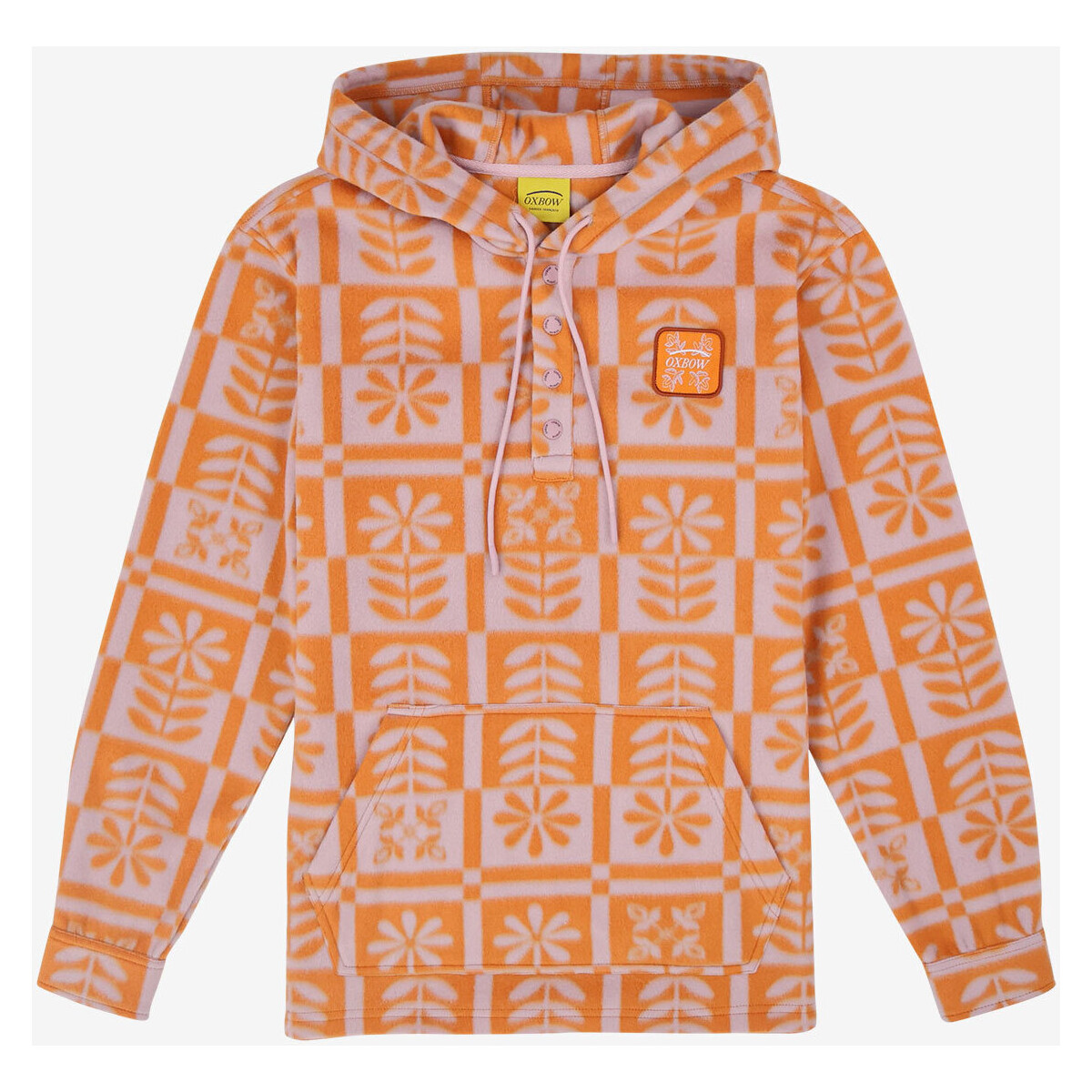 Textiel Dames Sweaters / Sweatshirts Oxbow Sweater in fleece met capuchon en trekkoorden P2SELMA Oranje
