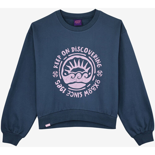 Textiel Dames Sweaters / Sweatshirts Oxbow Wijde bedrukte sweater met ronde hals P2SARDINI Blauw