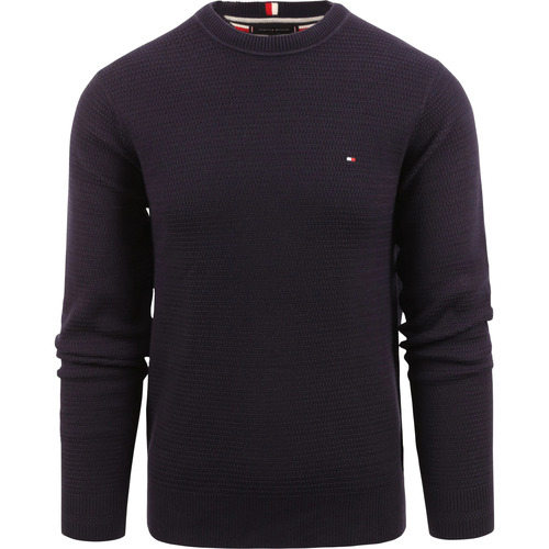 Textiel Heren Sweaters / Sweatshirts Tommy Hilfiger Interlaced Pullover Navy Blauw