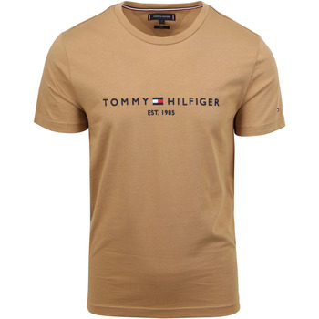 Textiel Heren T-shirts & Polo’s Tommy Hilfiger T-shirt Logo Beige Beige