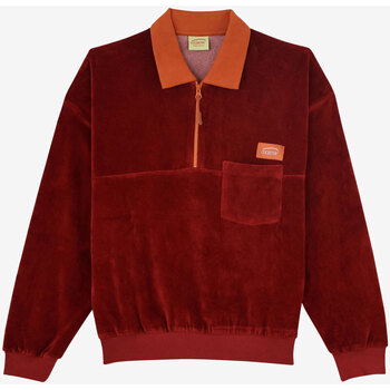 Textiel Dames Sweaters / Sweatshirts Oxbow Sweater met halve rits van geribd fluweel P2SABRINA Rood