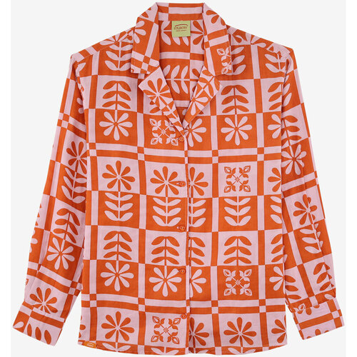 Textiel Dames Overhemden Oxbow Overhemd met reverskraag en print P2COLBERT Oranje