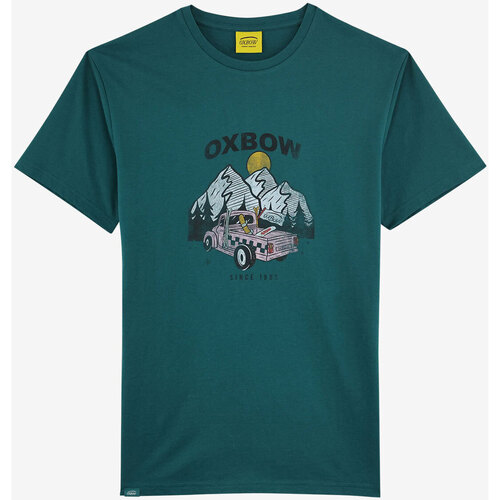 Textiel Heren T-shirts korte mouwen Oxbow T-shirt met korte mouwen en print P2TELEKAR Groen