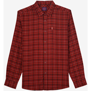Textiel Heren Overhemden lange mouwen Oxbow Overhemd met lange mouwen en klein ruitjesmotief P2COLK Rood