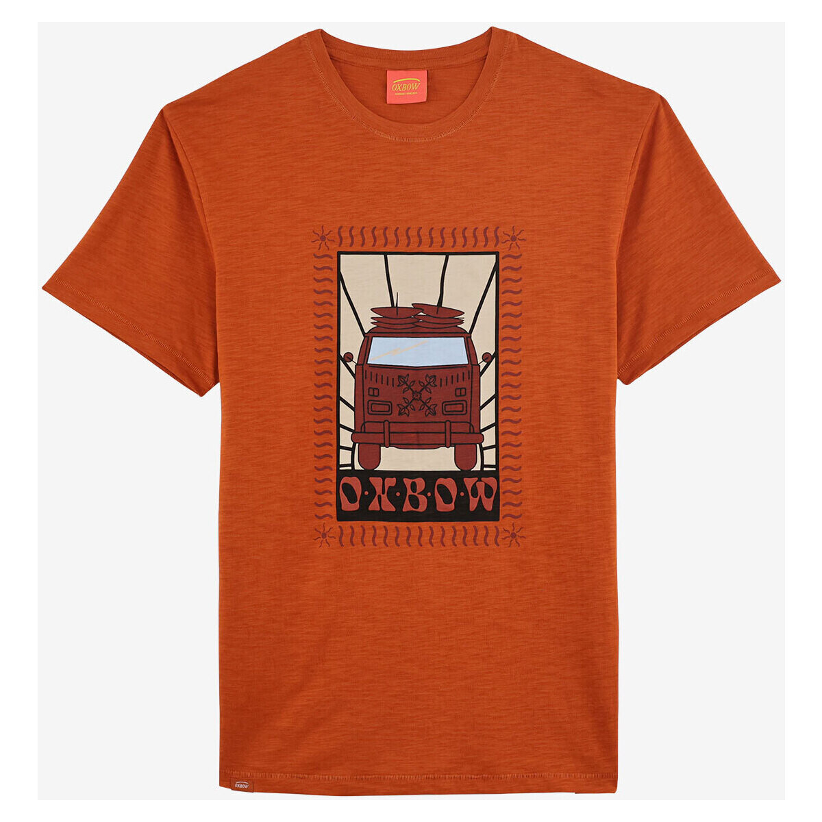 Textiel Heren T-shirts korte mouwen Oxbow T-shirt met korte mouwen en print P2TIROMY Bruin