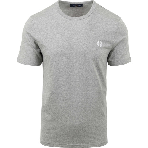 Textiel Heren T-shirts & Polo’s Fred Perry T-Shirt Ringer M3519 Lichtgrijs Grijs