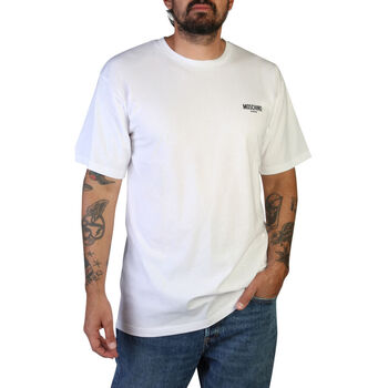 Textiel Heren T-shirts korte mouwen Moschino A0707-9412 A0001 White Wit