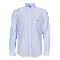 Textiel Heren Overhemden lange mouwen Gant REG POPLIN STRIPE SHIRT Wit / Blauw