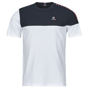 Textiel Heren T-shirts korte mouwen Le Coq Sportif TRI TEE SS N°2 M Wit / Marine
