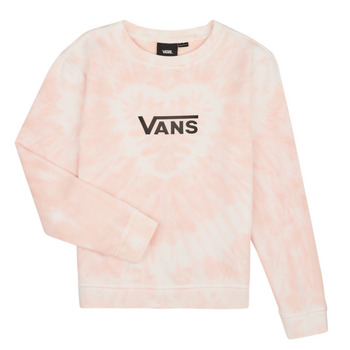 Textiel Meisjes Sweaters / Sweatshirts Vans TIE-DYE HEART CREW Roze / Wit
