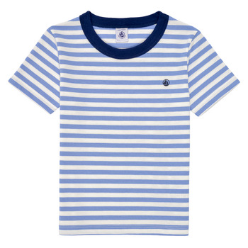 Textiel Jongens T-shirts korte mouwen Petit Bateau MATIKO Blauw / Beige