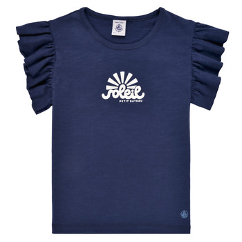 Textiel Meisjes T-shirts korte mouwen Petit Bateau MAZARINE Marine