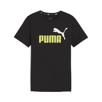 Textiel Jongens T-shirts korte mouwen Puma ESS+ 2 COL LOGO TEE B Zwart