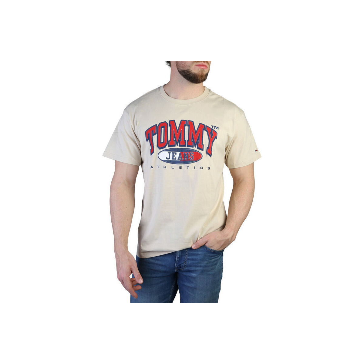 Textiel Heren T-shirts korte mouwen Tommy Hilfiger dm0dm16407 aci brown Bruin