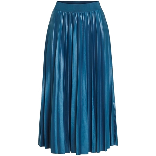 Textiel Dames Rokken Vila Skirt Nitban - Moroccan Blue Blauw