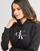 Textiel Dames Sweaters / Sweatshirts Calvin Klein Jeans MONOLOGO REGULAR HOODIE Zwart
