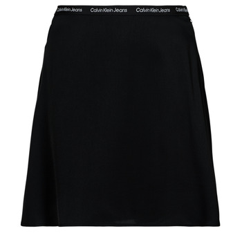 Textiel Dames Rokken Calvin Klein Jeans LOGO ELASTIC SKIRT Zwart