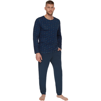 Textiel Heren Pyjama's / nachthemden Lisca Poseidon Lisca Pyjama broek top lange mouwen Men Blauw