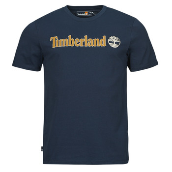 Textiel Heren T-shirts korte mouwen Timberland Linear Logo Short Sleeve Tee Marine