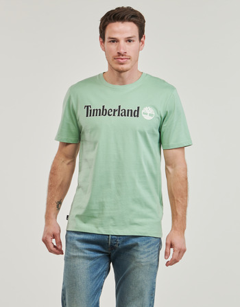 Timberland Linear Logo Short Sleeve Tee Grijs / Groen