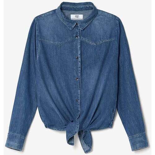 Textiel Dames Overhemden Le Temps des Cerises Overhemd van jeans FELIXA Blauw