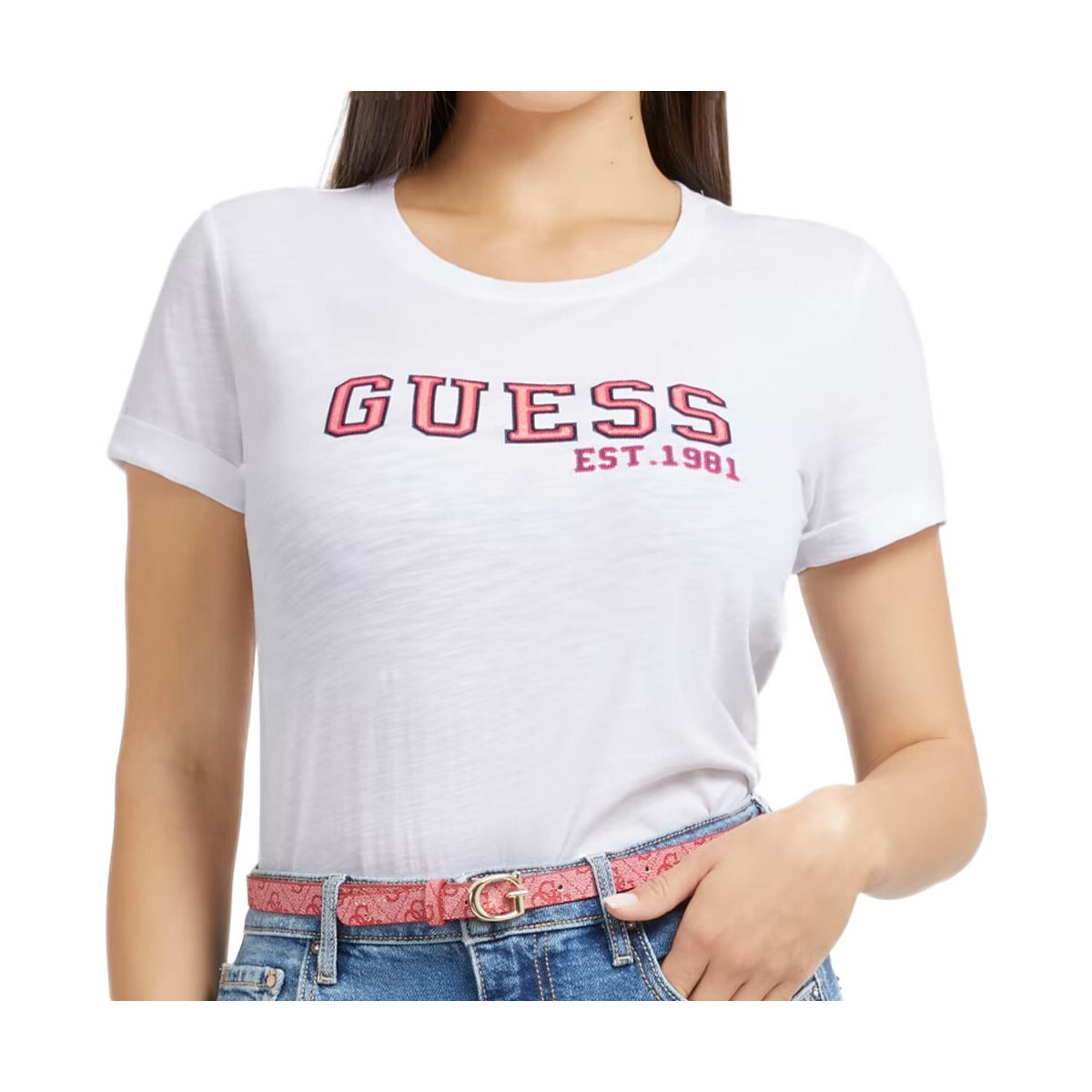 Textiel Dames T-shirts & Polo’s Guess  Wit