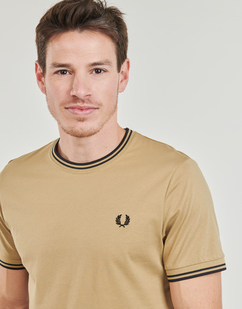 Fred Perry TWIN TIPPED T-SHIRT Beige / Zwart